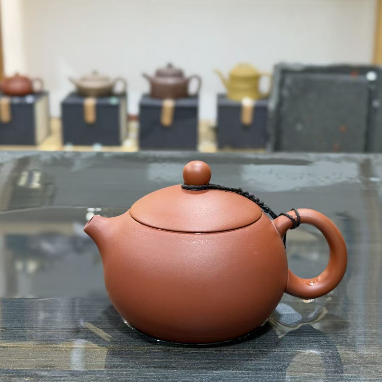 朱泥大红袍大容量紫砂壶