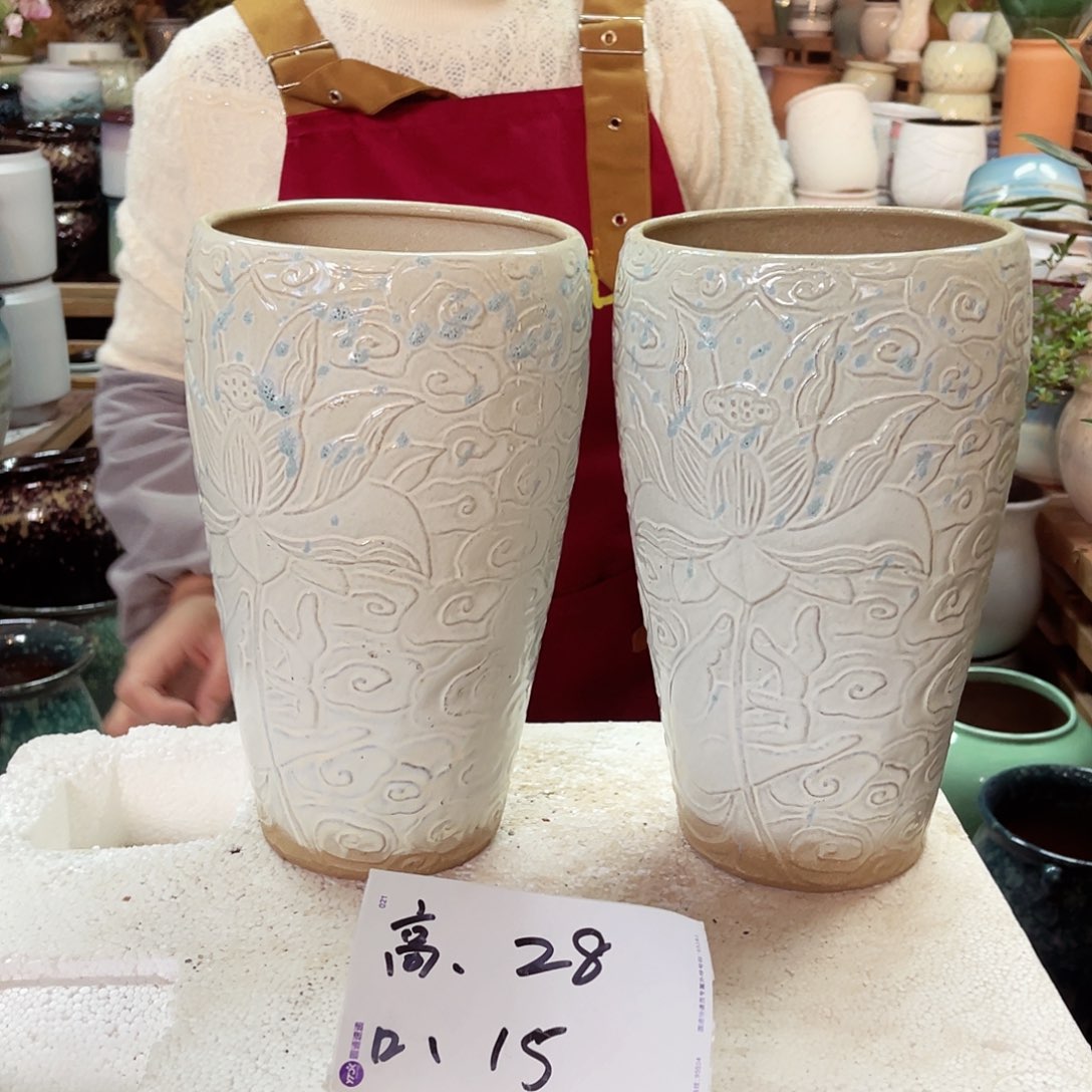 紫砂花盆高度28口径15