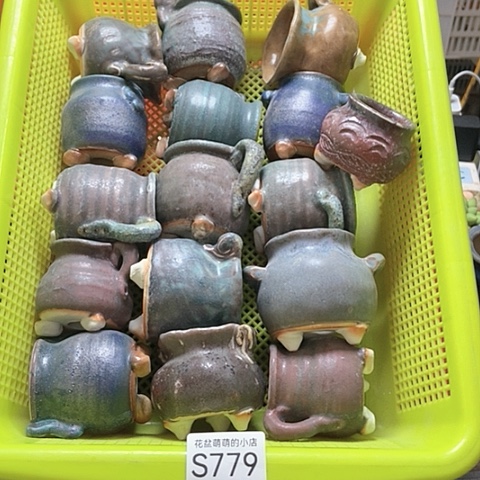 紫砂花盆779瑕疵品口径3到4左右
