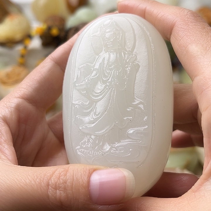 石材古青石不退换观音