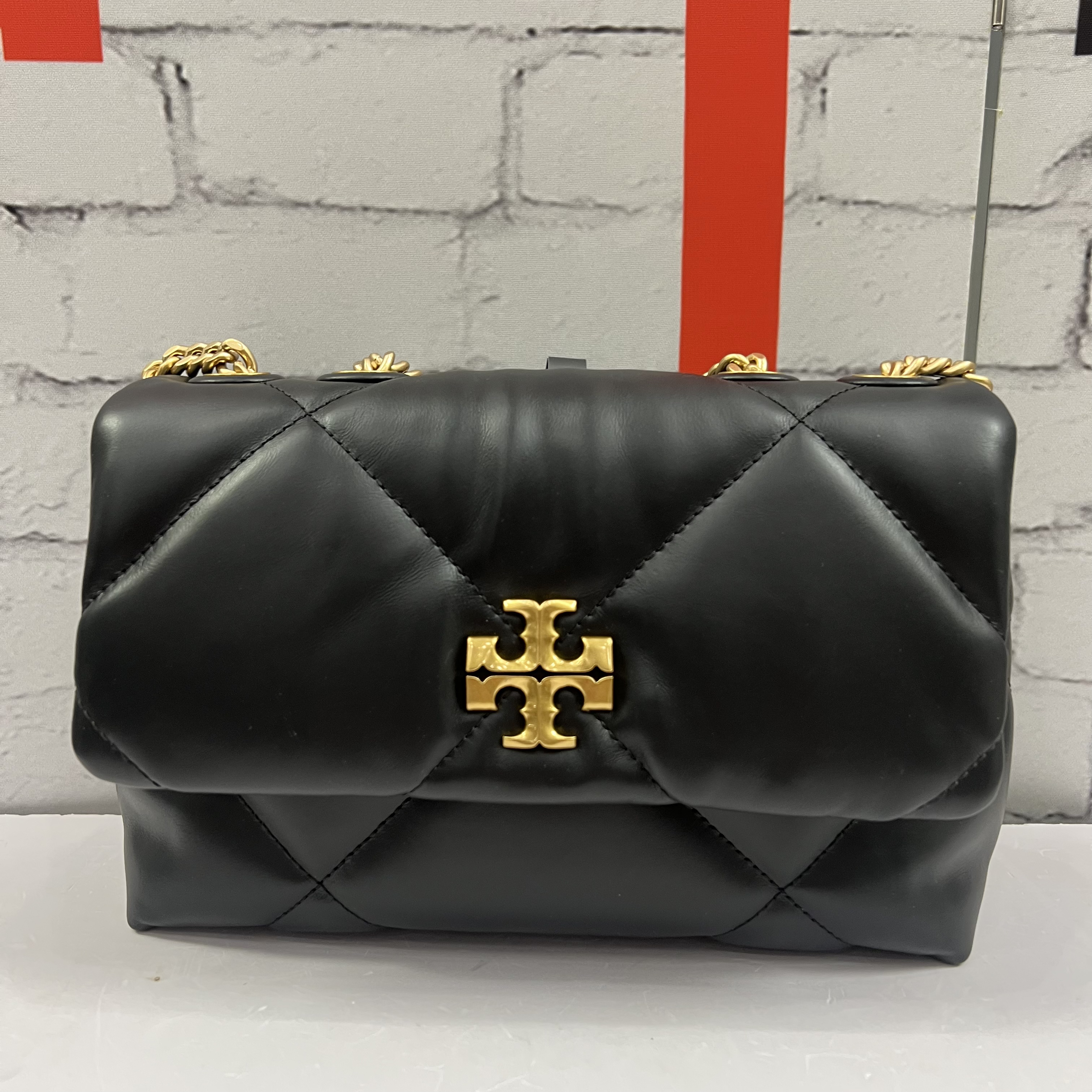 95新 TORY BURCH/汤丽柏琦 S085 女士单肩斜挎包砖石包中号 23*15
