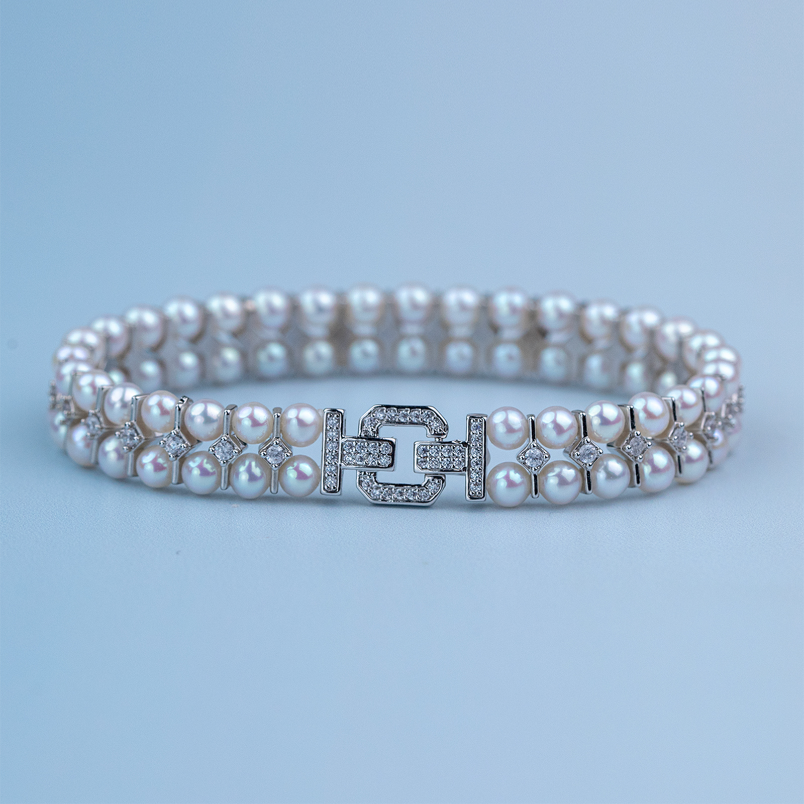 【乐其专属】天使之泪淡水珍珠手链4-5mm双排款时尚精致百搭 经典