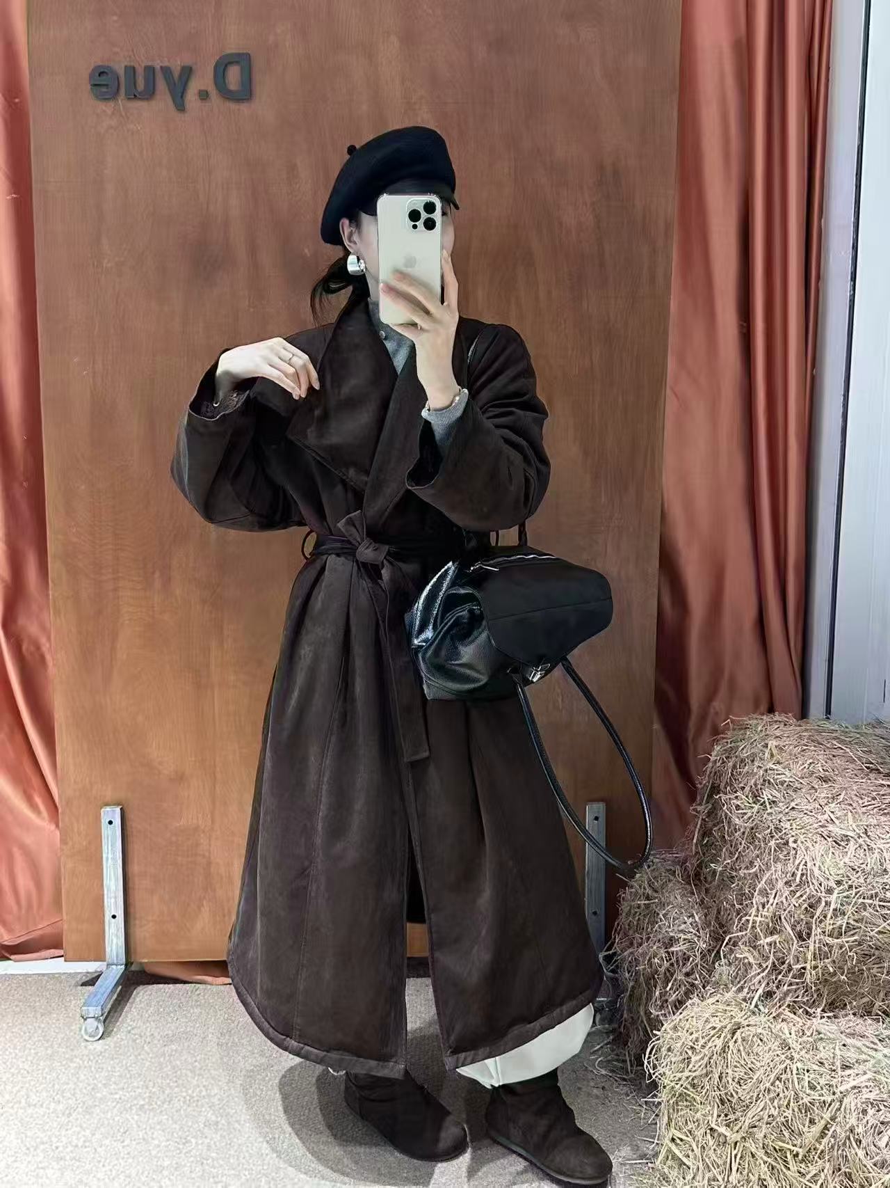 Pomelo集合链接加绒防风长款外套秋冬集合