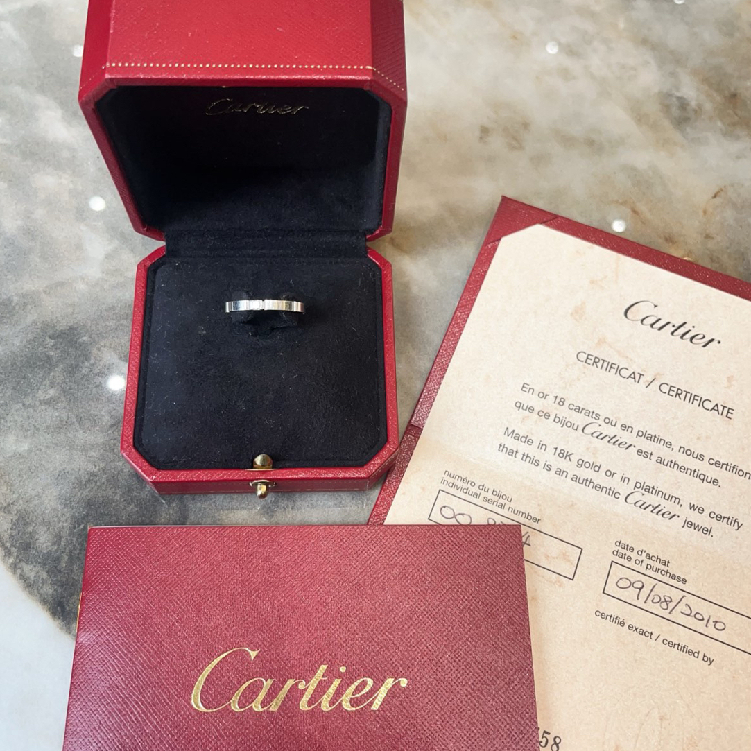 99新 Cartier/卡地亚 单钻戒指55号 配件盒子保卡
