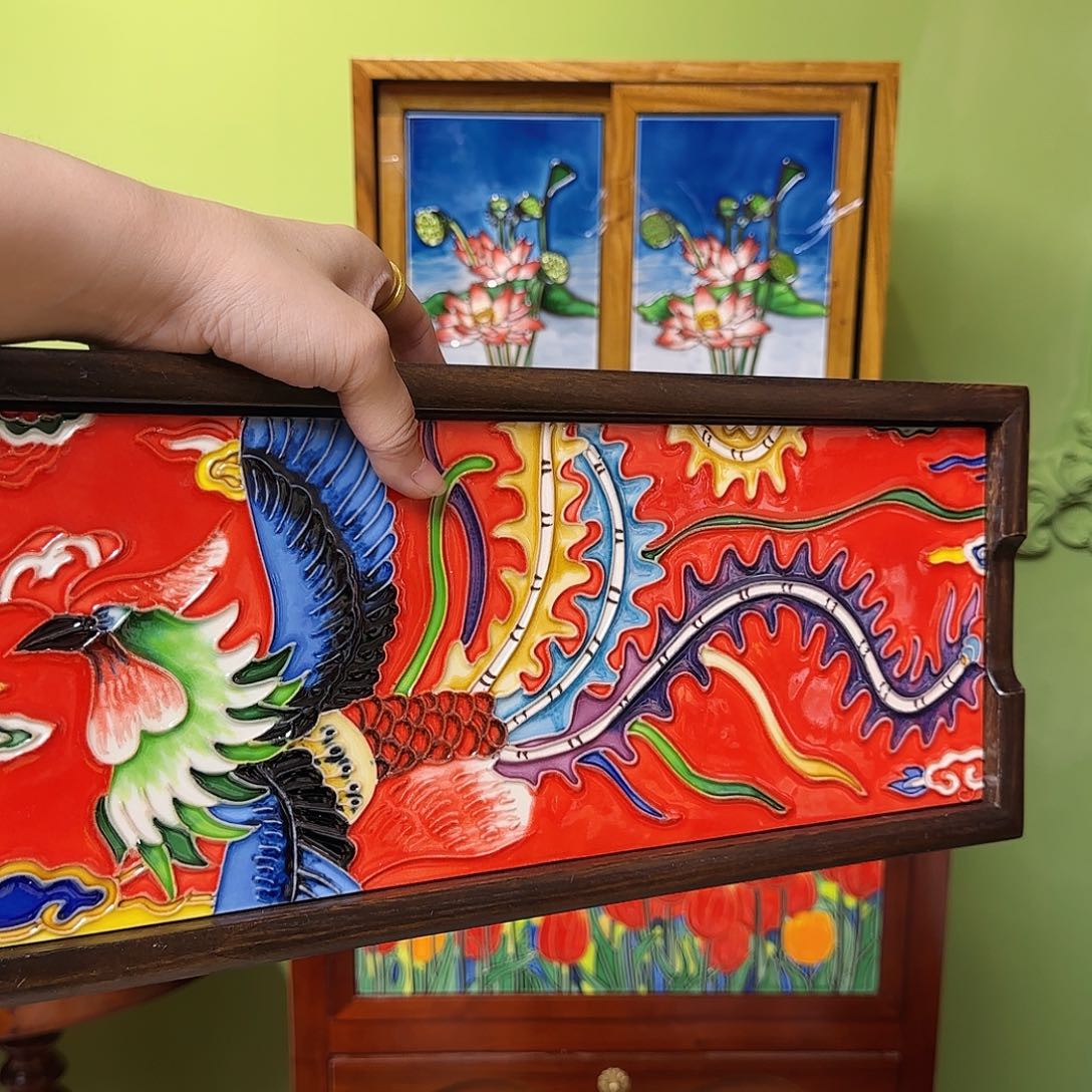 陶瓷?****?红凤18×43茶盘