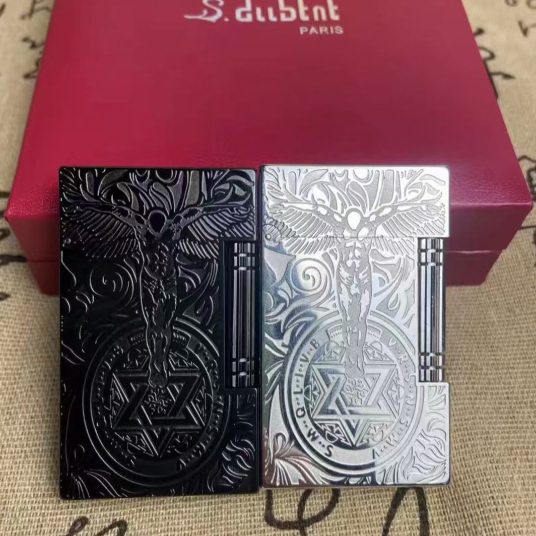 S.dubtnt都柏特充气打火机钢音清脆侧滑单火高档礼品 守护天使 