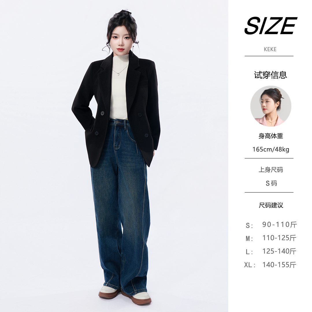 【C12】女士西装外套厚 宽松设计师休闲上衣西服秋冬装