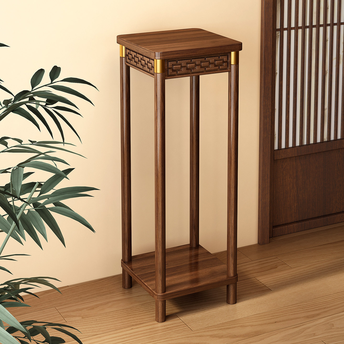 全实木花架子客厅落地式置物架阳台多层花台室内花盆景植物摆放架