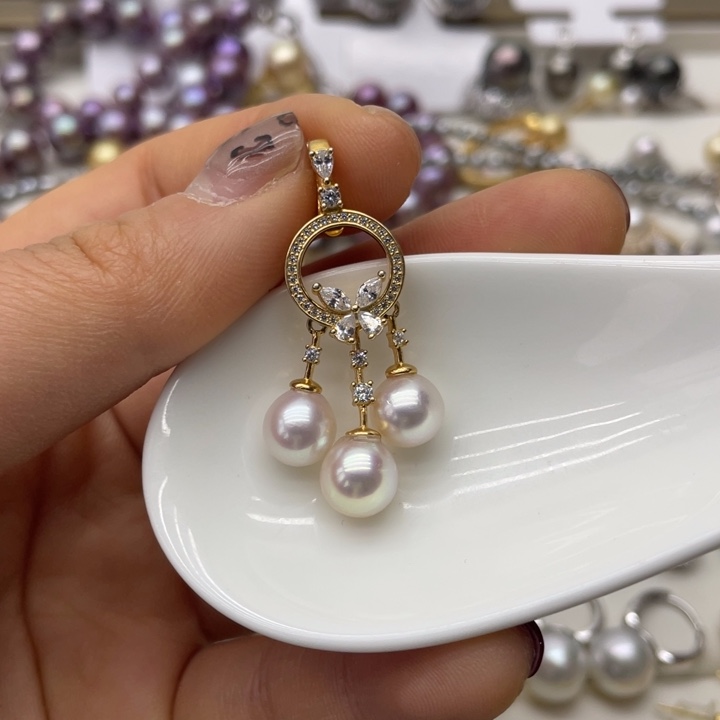 海水珍珠吊坠(不含链)银S925镶嵌