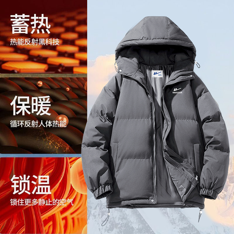 Warrior/回力棉服男保暖加厚款连帽棉衣冬季百搭潮流情侣面包服商品图
