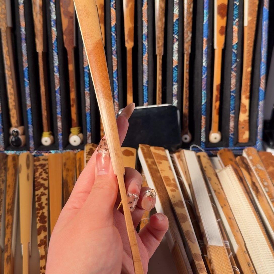 扇子苏*兵哥扇艺斑竹折扇小明