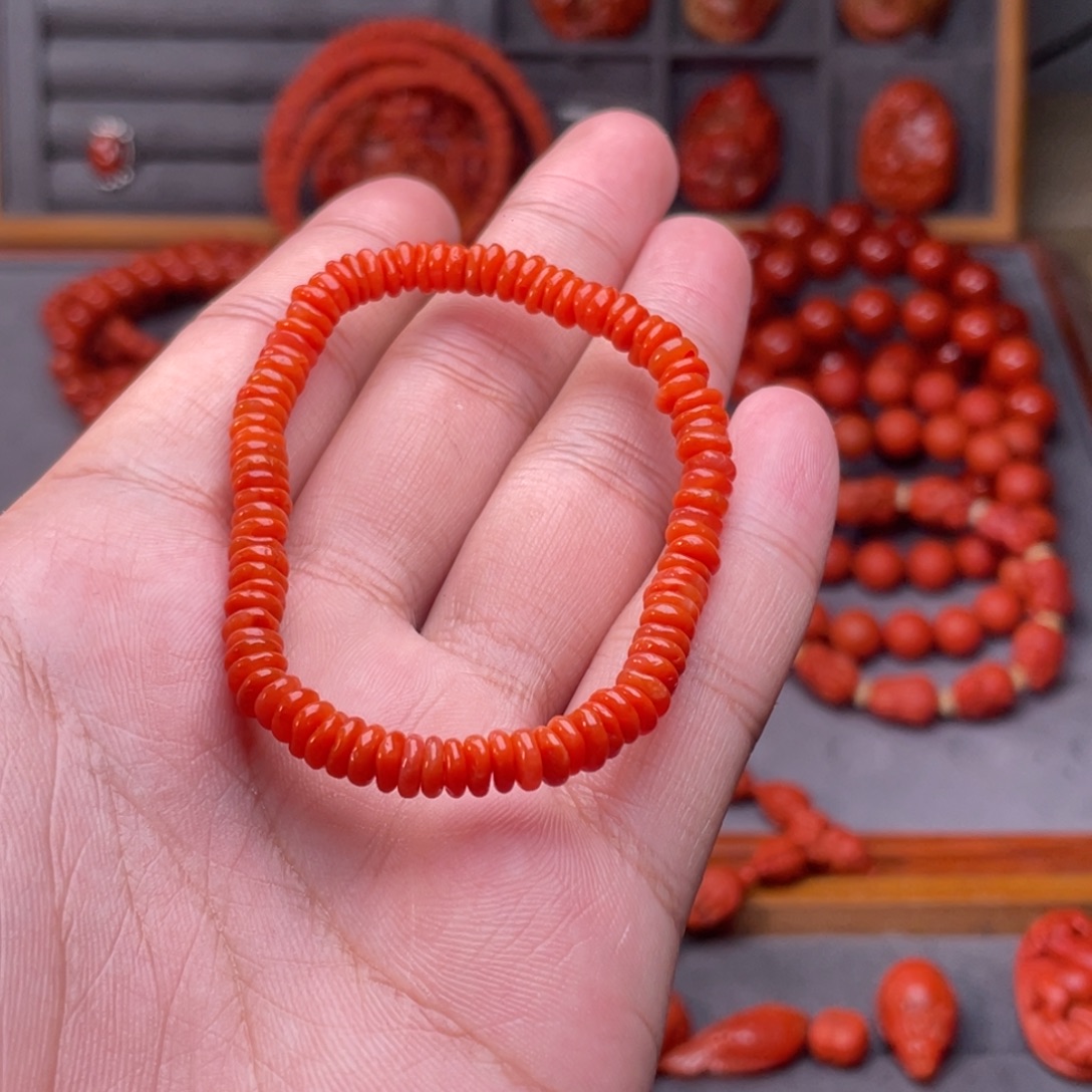 南红玛瑙未镶嵌配饰卡5mm