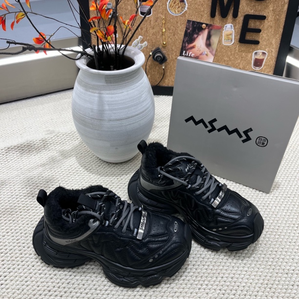 28-577玛莎玛索厚底加绒老爹鞋小个子增高炸街休闲运动棉鞋