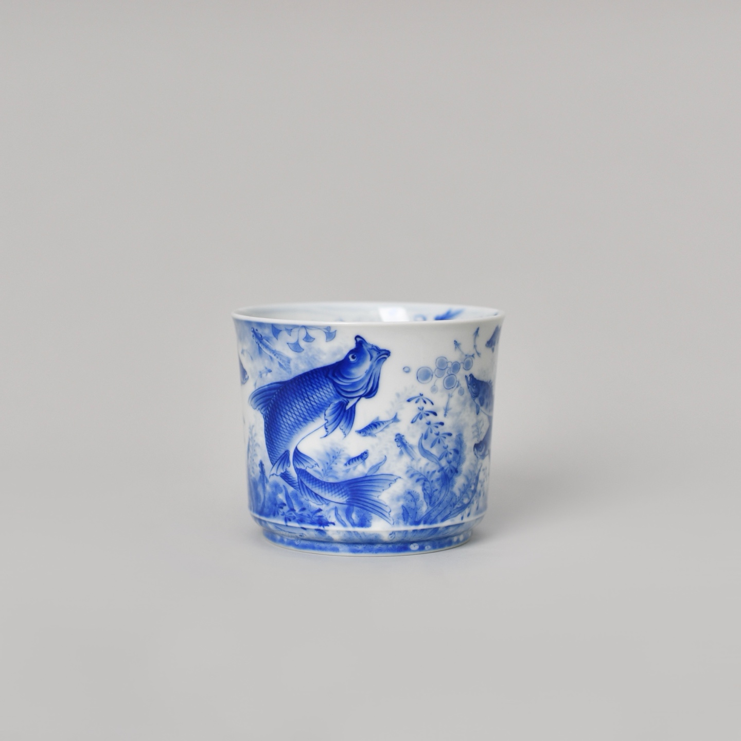 恒垣山房鱼在在藻纳泽杯景德镇纯手工瓷器主人杯