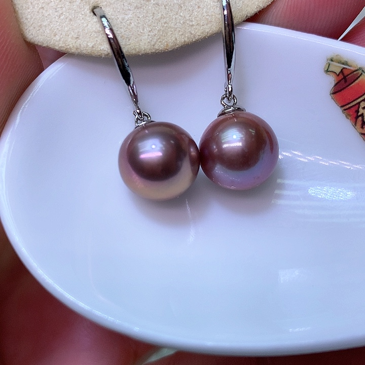 银S925镶嵌耳饰淡水珍珠