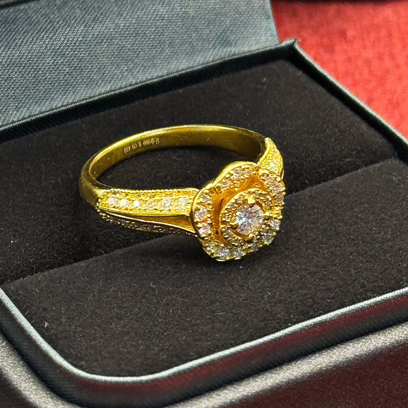 瑞意珠宝黄金足金999【山茶】戒指黄金首饰