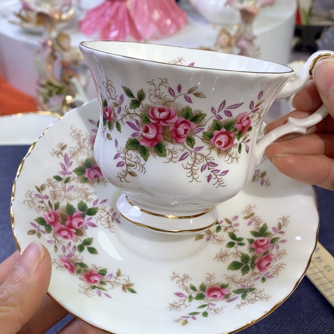 中古欧瓷咖啡杯水晶杯