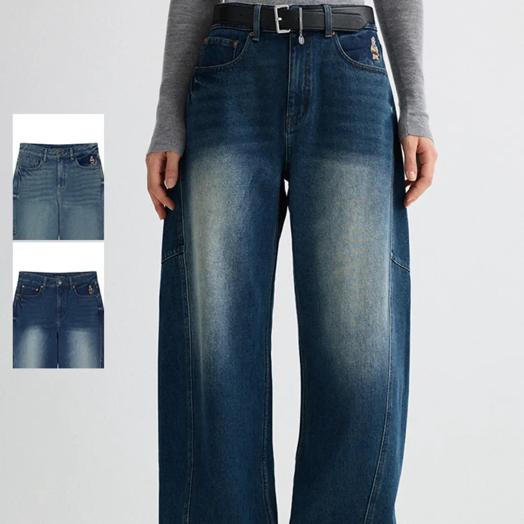 Teenie Weenie小熊牛仔裤弯刀裤女25年冬季新款TTTJ254VC3K