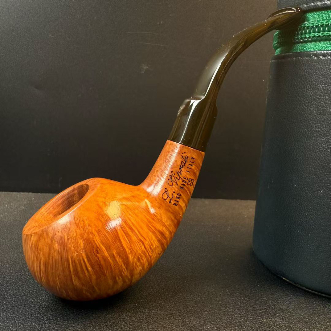 意大利维布拉蒂一花手工石楠木烟斗内径20.6 斗深29.7 长129