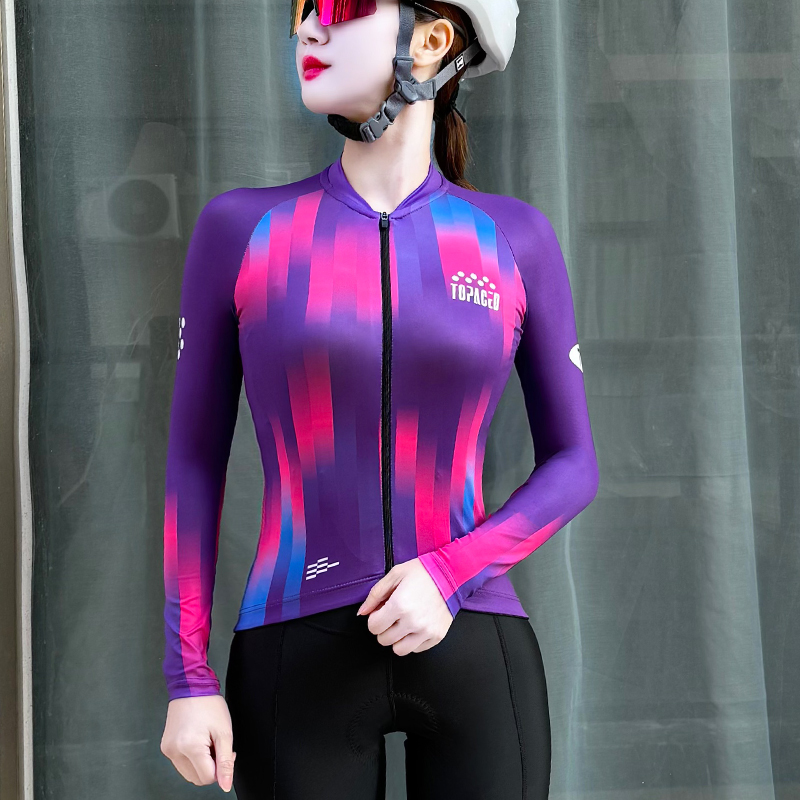 【耀焰】春夏季薄款女款长袖骑行服透气速干公路山地自行车单车上衣