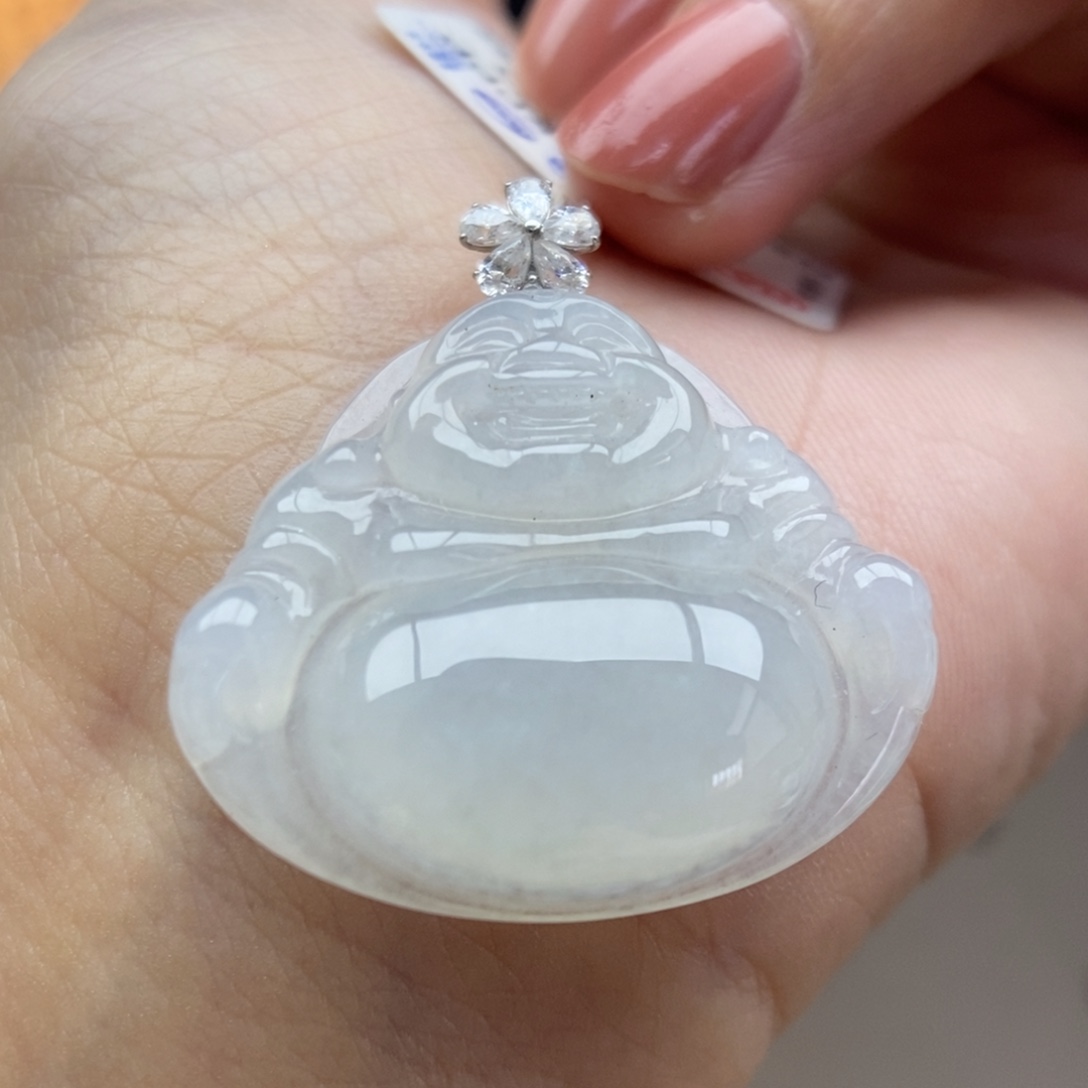 翡翠18K金镶嵌颈饰吊坠90