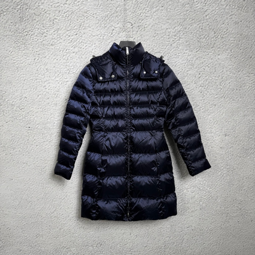 99新 Prada/普拉达 Parda 普拉达     蓝色羽长款绒服