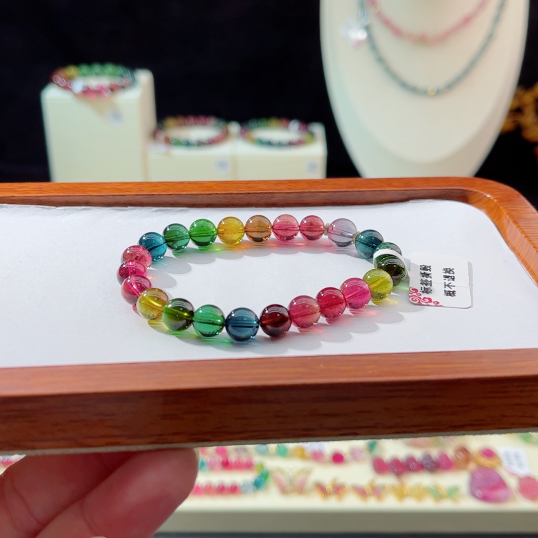 手串18K金镶嵌碧玺手串