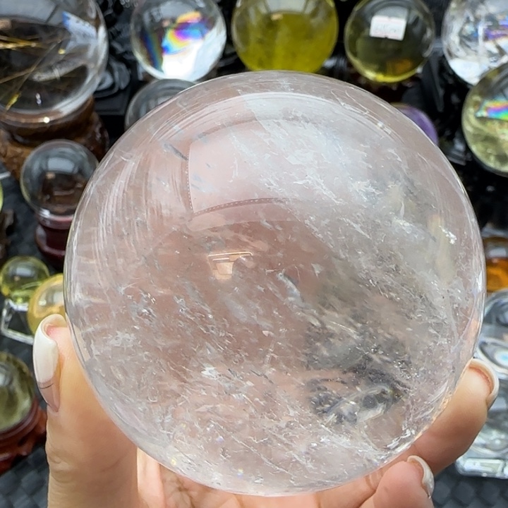 天然水晶球X10未镶嵌水晶天然7.77公分