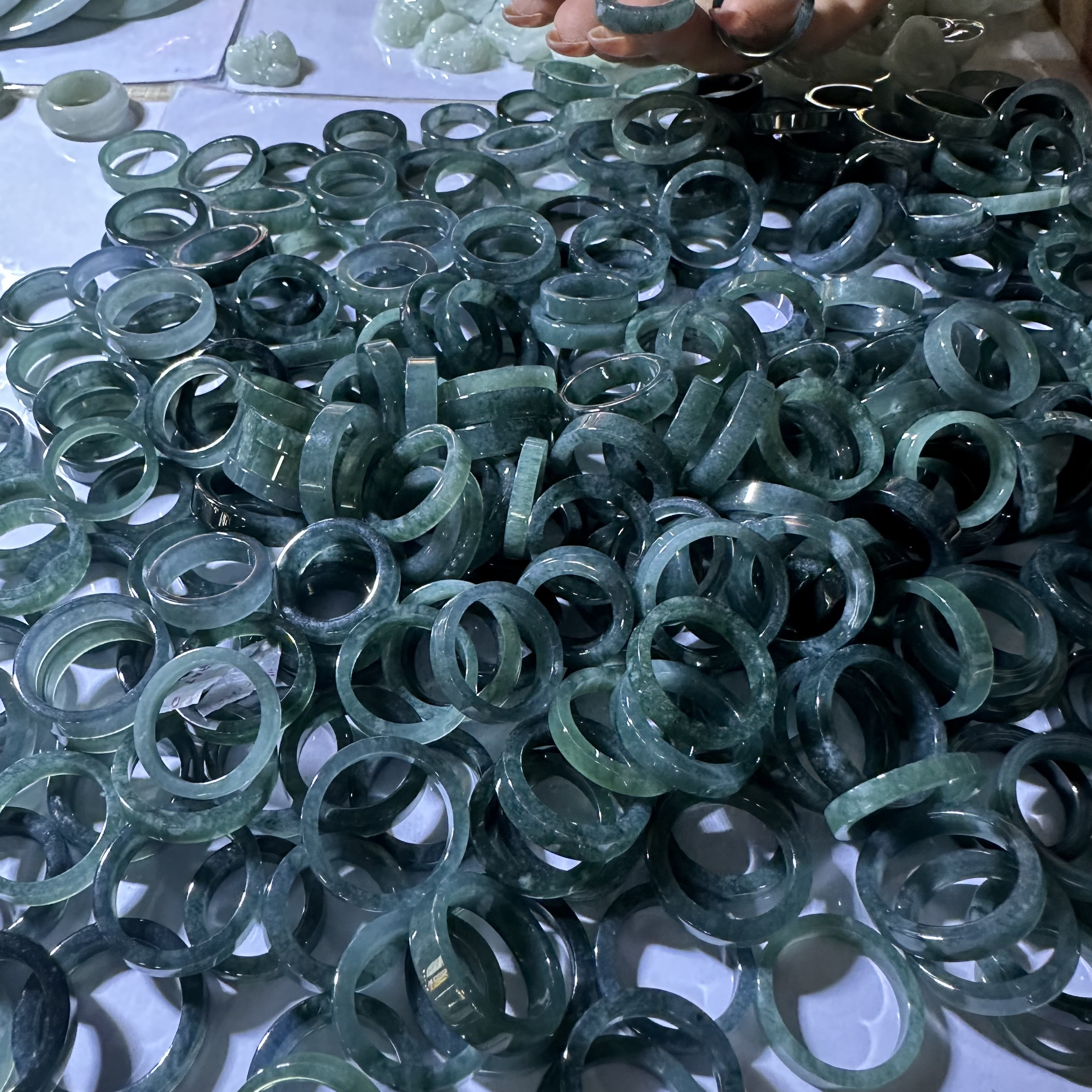 天然A货翡翠戒圈-f053-多样性发一