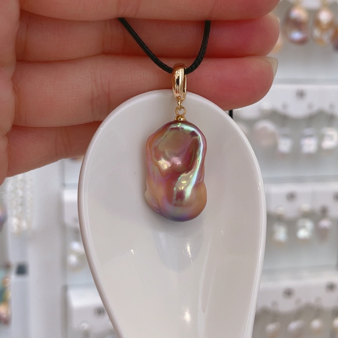 淡水珍珠颈饰银S925镀金镶嵌