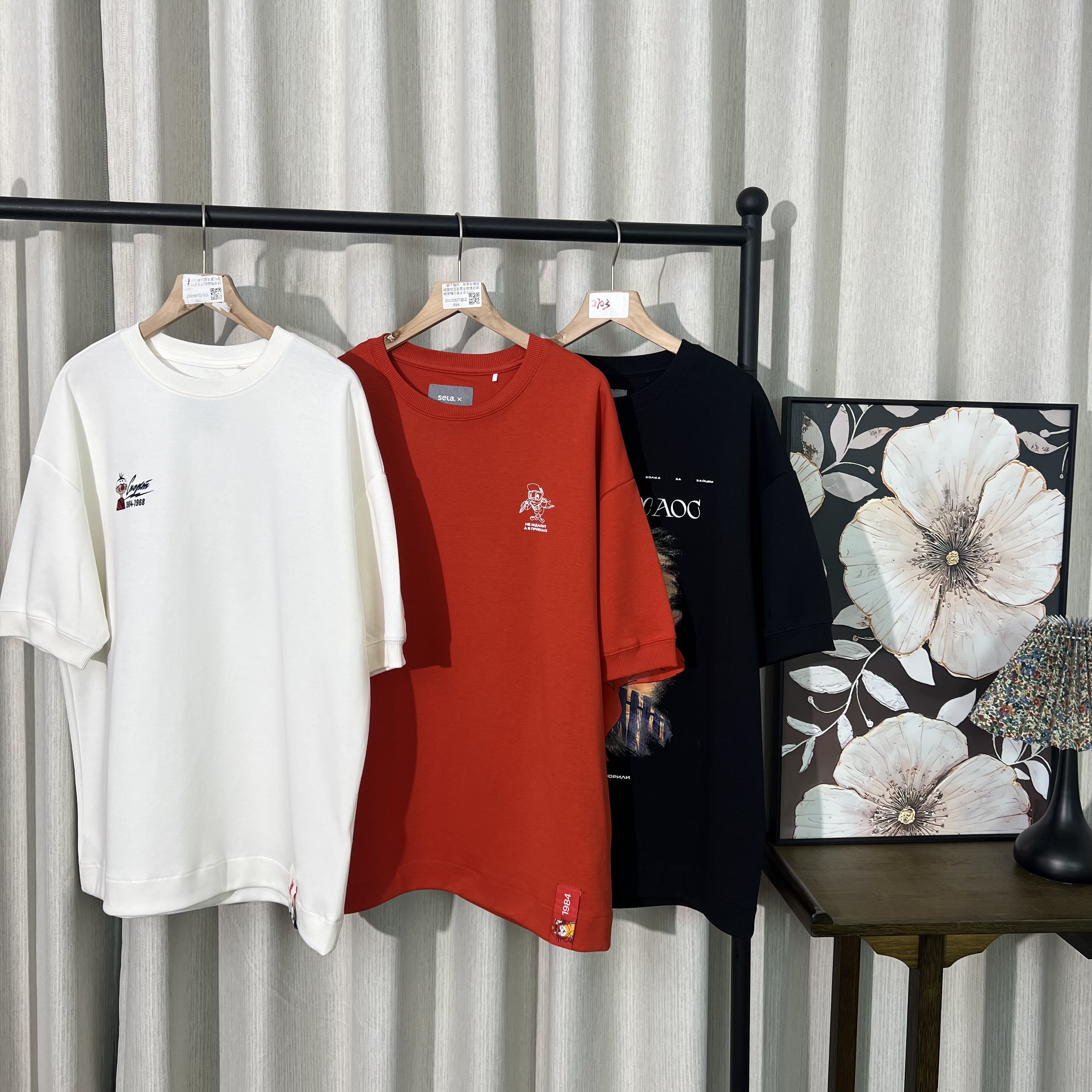 印花设计师常规款潮流T恤圆领短袖上衣0102