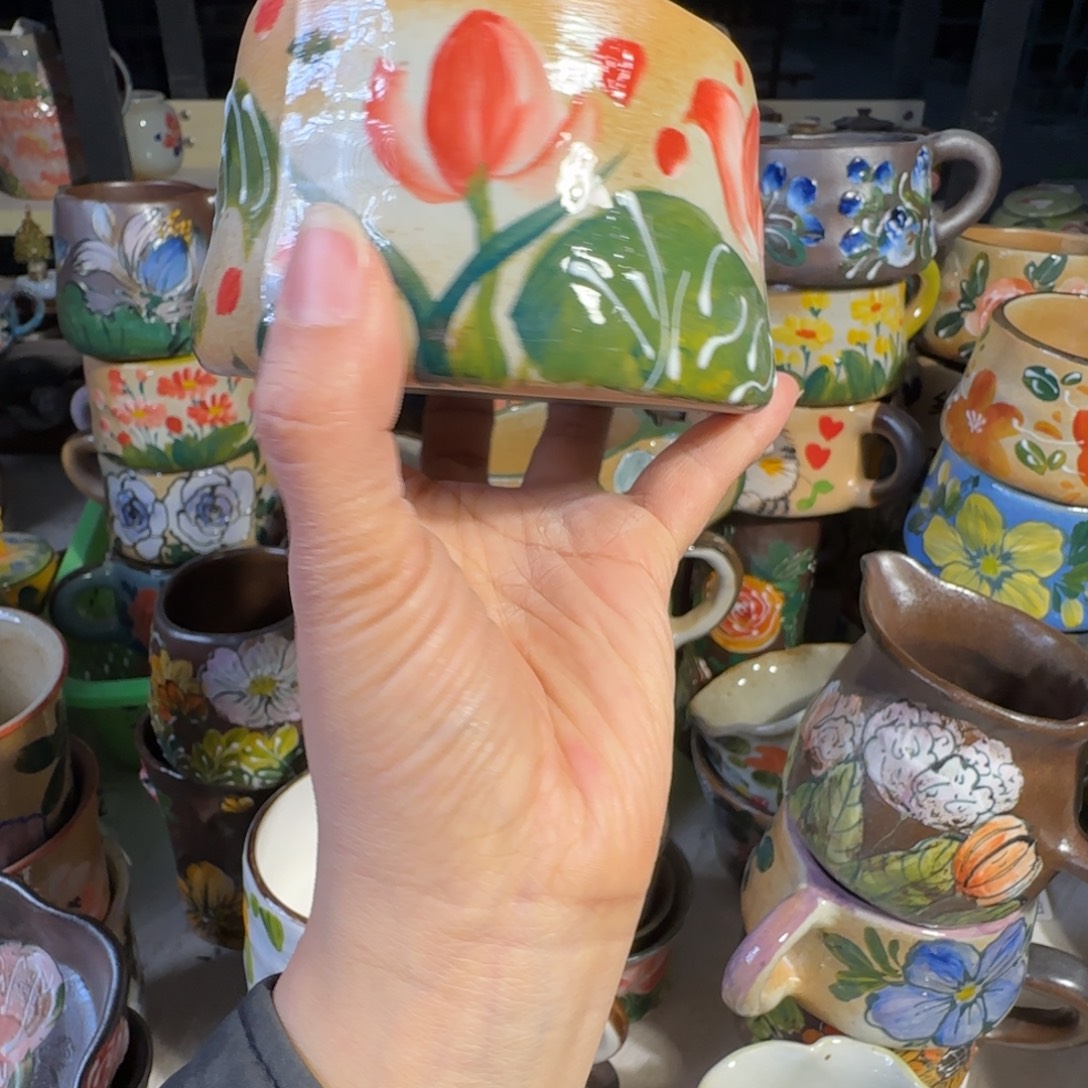 景德镇手工陶瓷釉下彩紫砂正品66