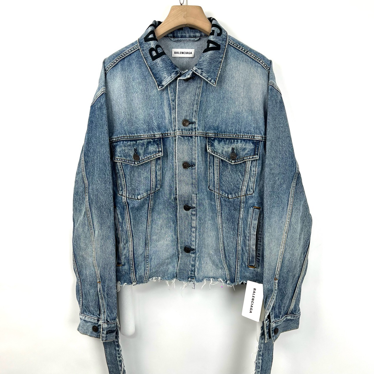 全新未使用 Balenciaga/巴黎世家 38/破坏牛仔外套/06595