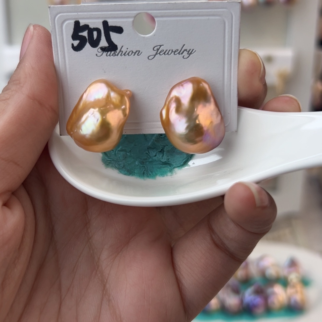 淡水珍珠耳饰银S925镶嵌