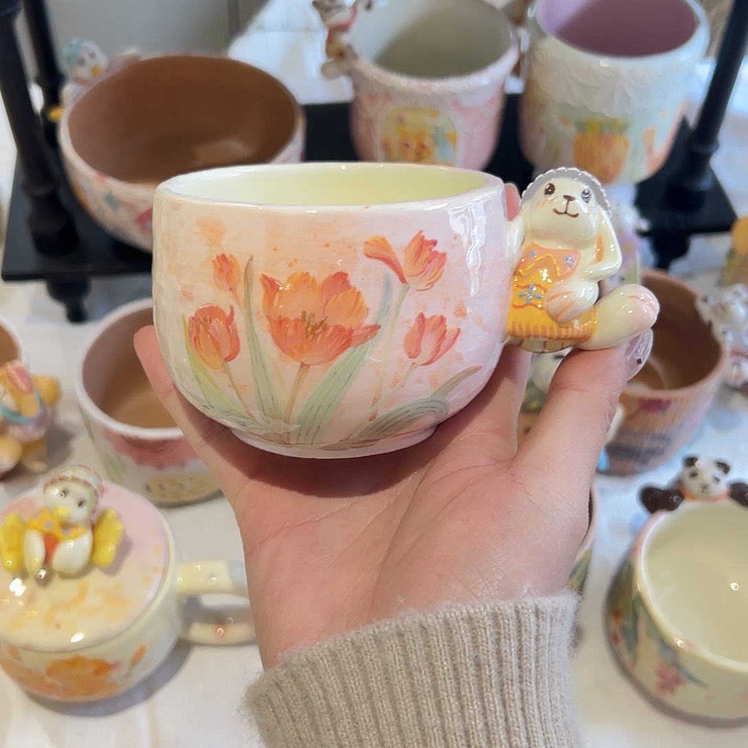 陶瓷毛**儿杯子手作陶瓷手作