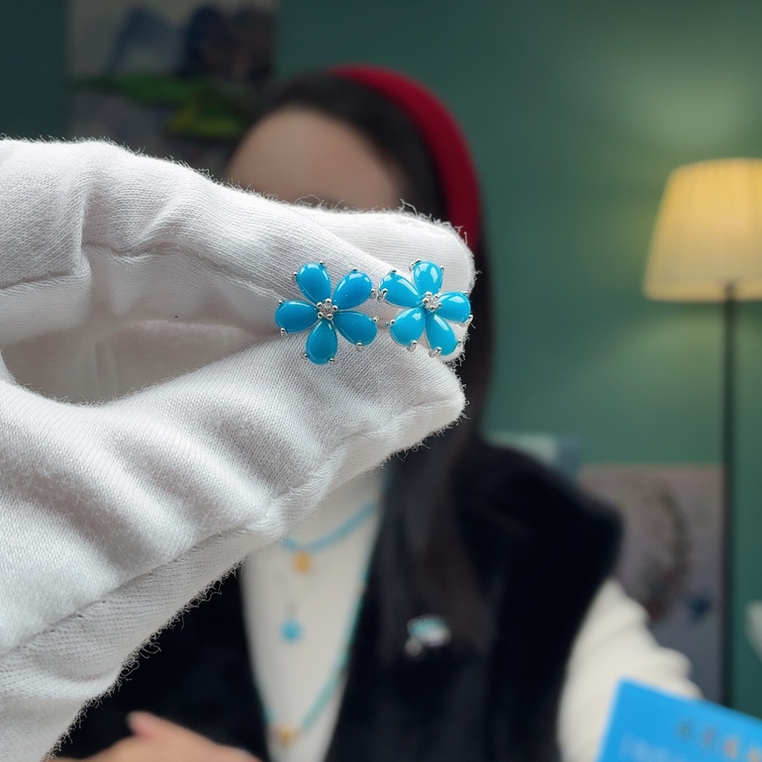 绿松石银S925镶嵌颈饰