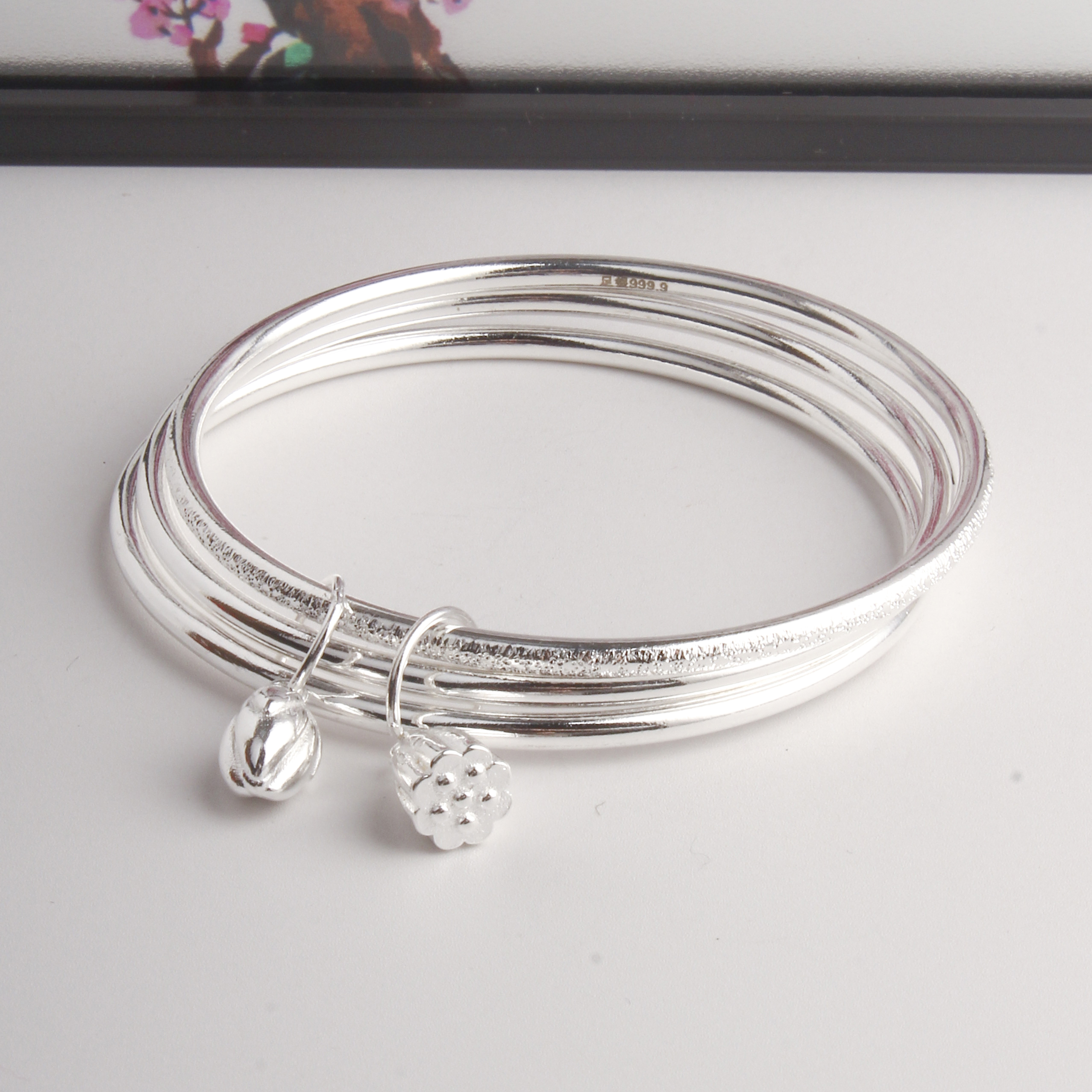 足银手镯 新粉福利6号链接【三生三世手镯】发货带证书带礼盒