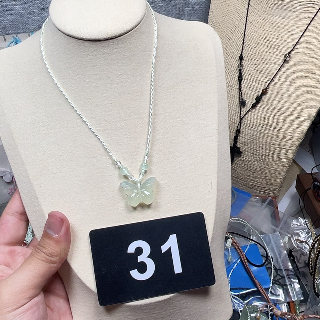 蛇纹石玉合金颈饰