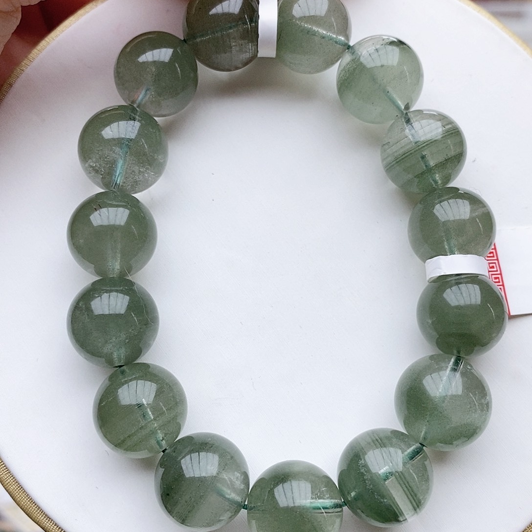 水晶手链未镶嵌C354 绿幽灵 14m+ 