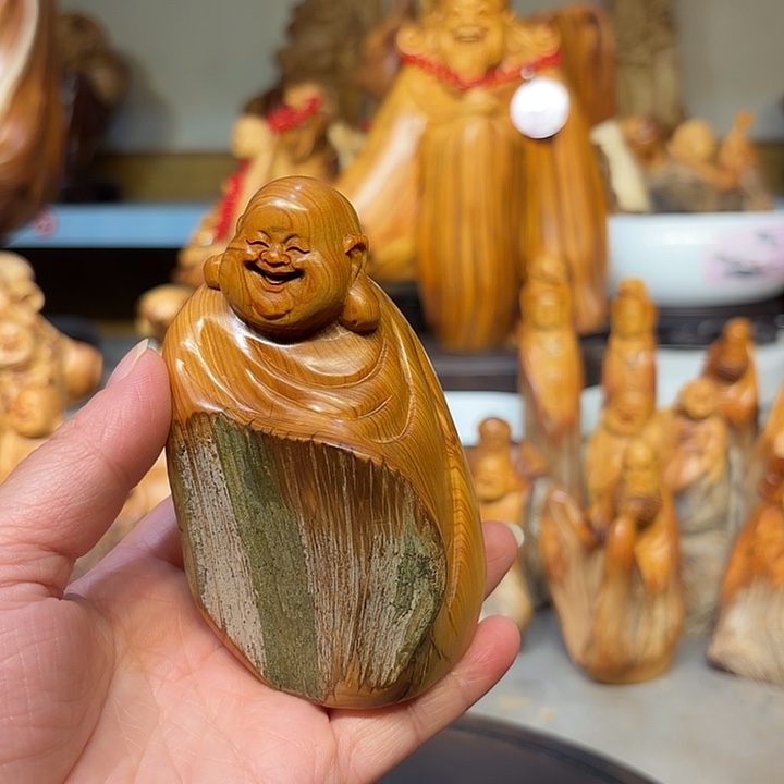 柏木太行崖柏弥勒佛