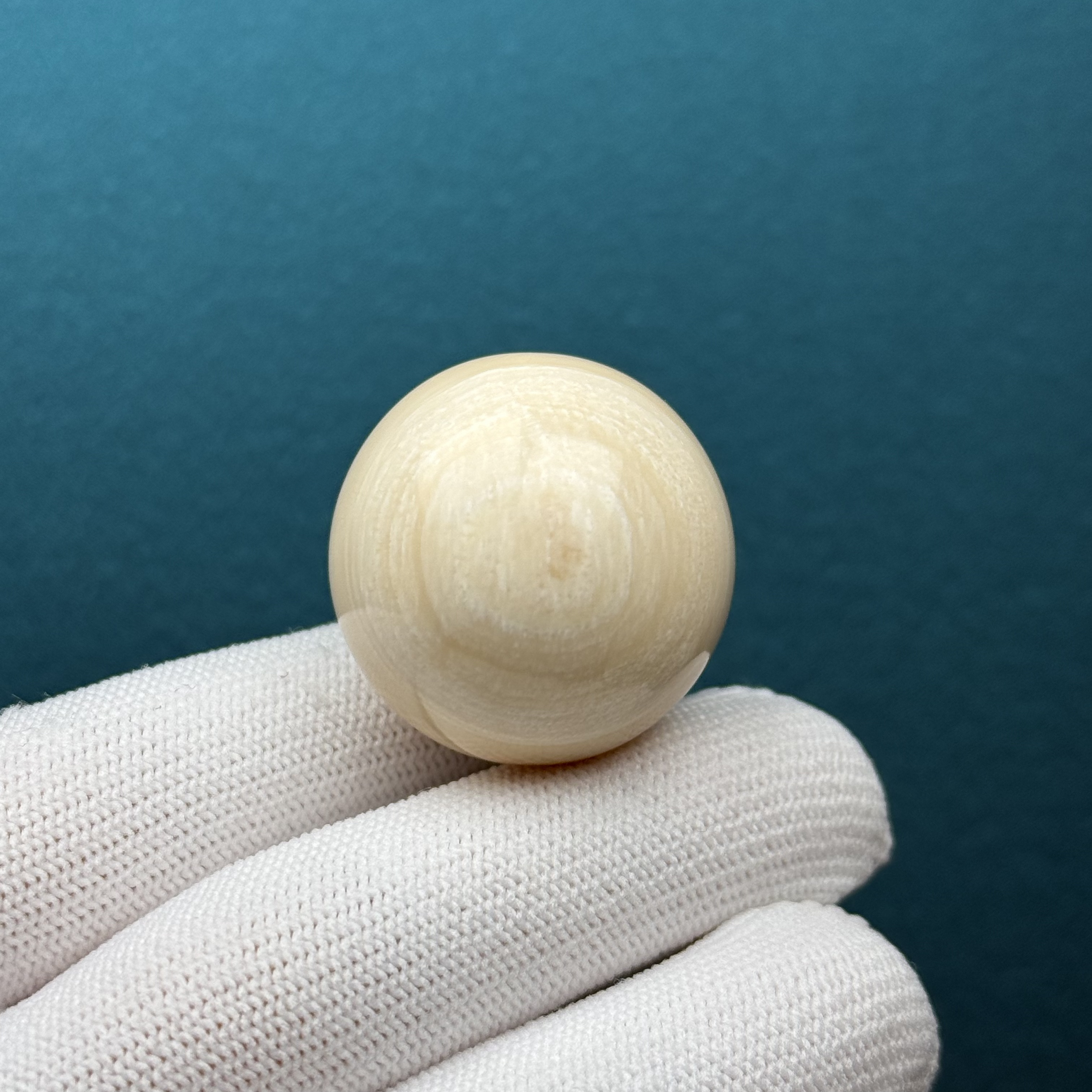 D46-83天然猛犸牙 芝士皮圆珠29.2mm支持复检假一罚十