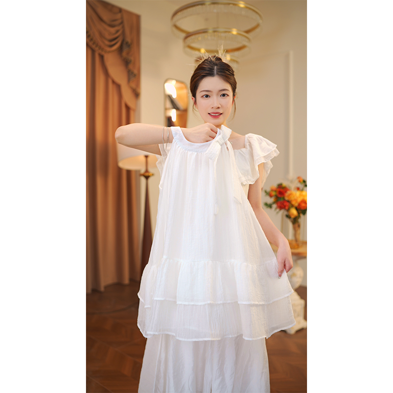 女童夏季纯色连衣裙2025新款中大童女宝儿童夏款甜美裙子10288