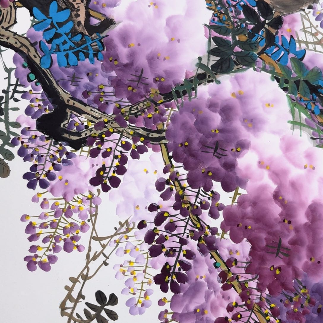 国画纯手绘山水花鸟作品