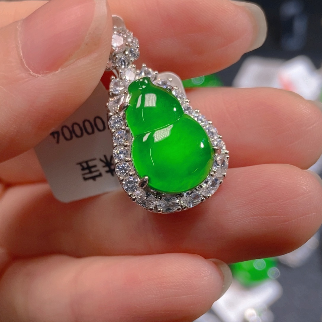 翡翠银S925镶嵌吊坠(不含链)