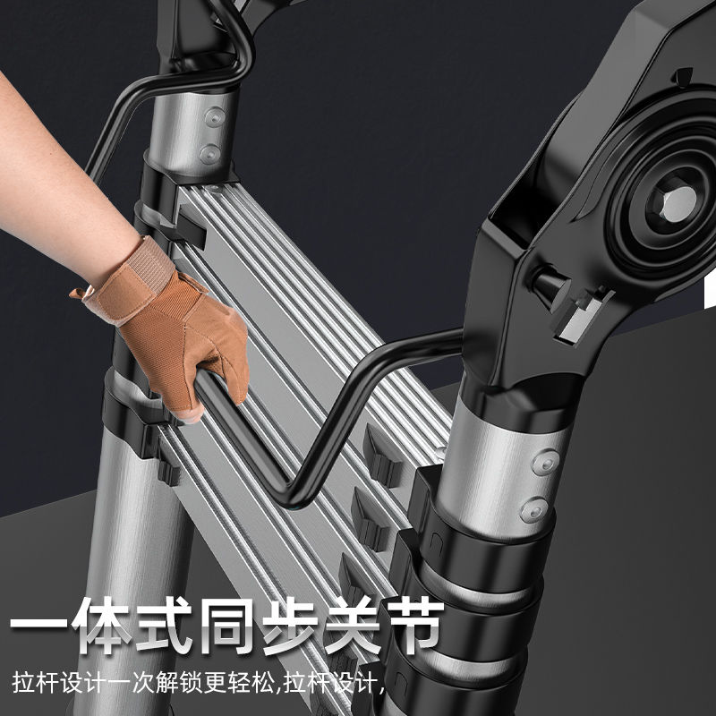 特厚铝合金多功能伸缩梯子特厚直梯折叠人字梯家用便携工程升降梯