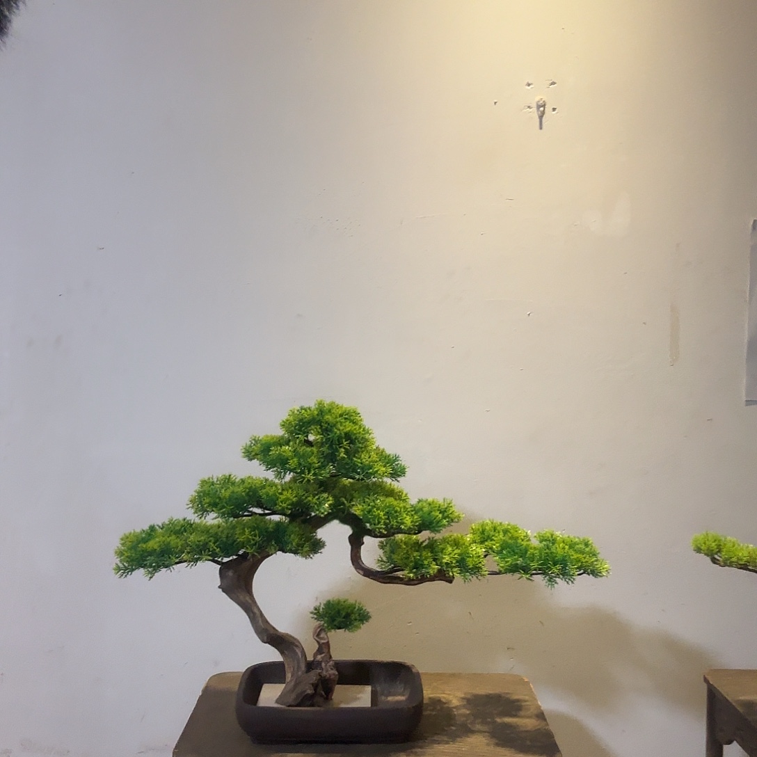 不****仿真迎客松盆景摆件