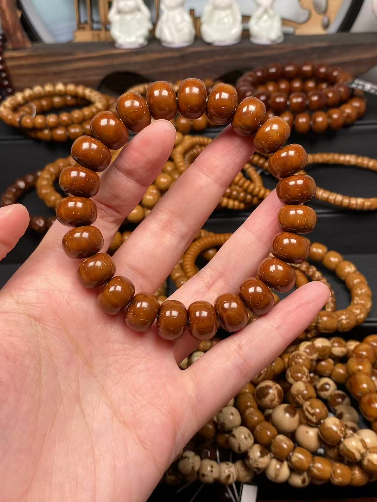 紫金鼠大尺寸实心算盘手串尺寸14