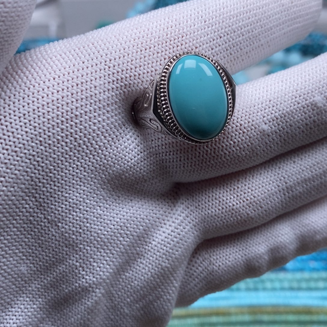 绿松石银S925镶嵌手串