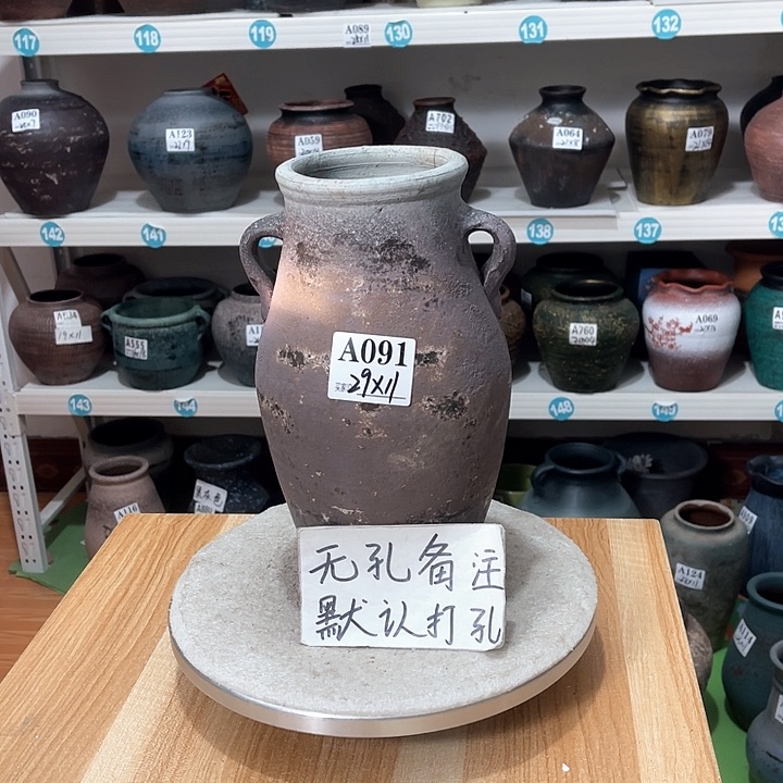 红陶手工制作工艺花盆