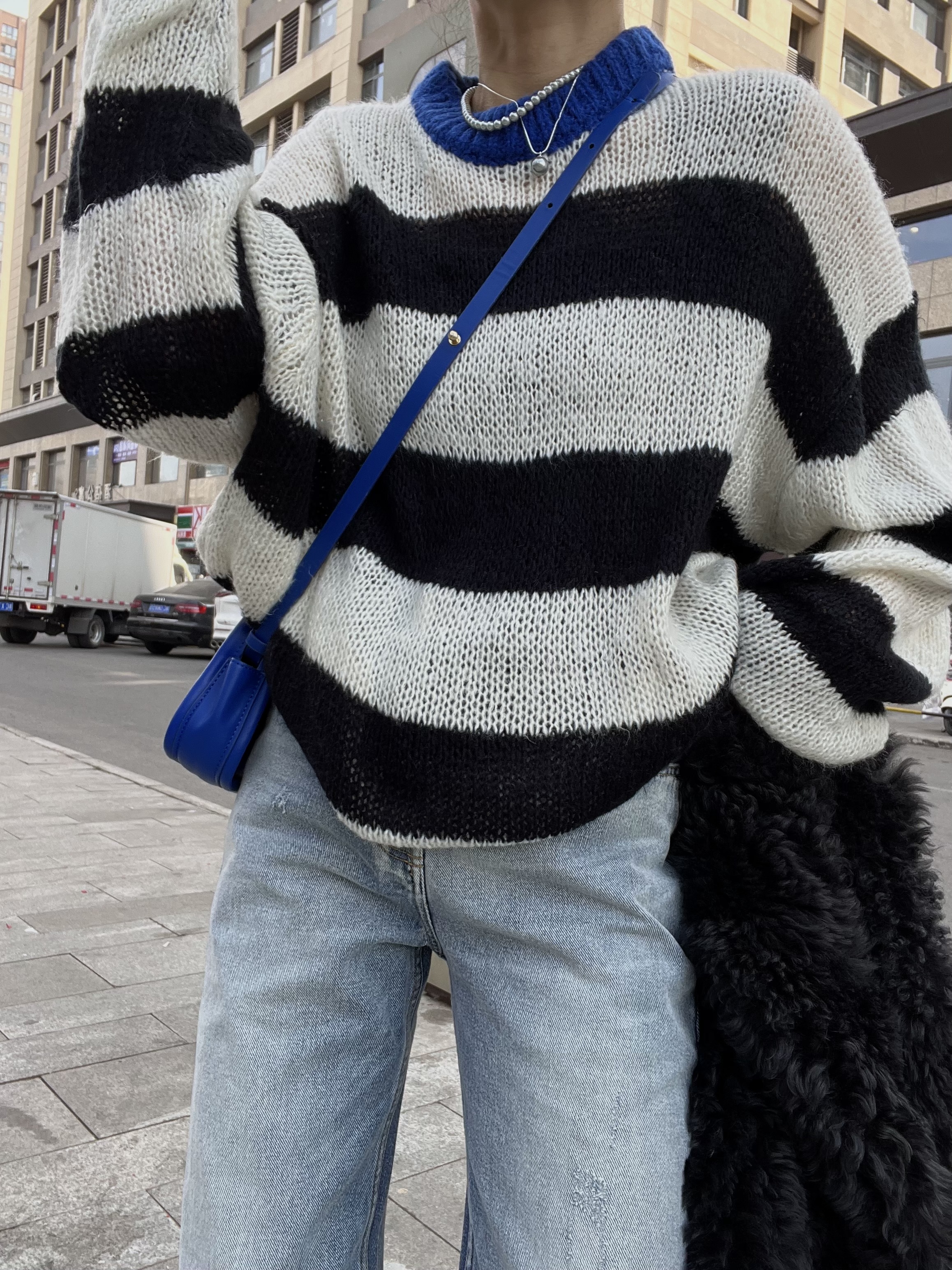 【Miss 程】东大门春款条纹套头毛衣